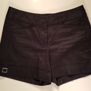 WHBM Dressy Flat Front Shorts with Cuff Buckle 1D